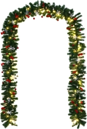 Guirnalda navideña luminosa con LED, 2,7 m, con adornos