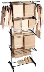 Tendedero vertical metálico con ruedas XXL 74,5 × 64 × 225 cm