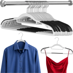 Percha antideslizante para ropa Ruhhy slim gris 42 cm - 20 unidades