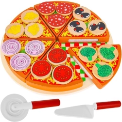 Pizza de madera con velcro para niños
