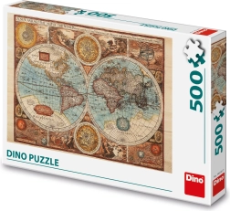 Dino Puzzle mapa antigua del mundo - 500 piezas