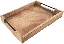 Bandeja de servicio de madera de mango 40,5 × 30,5 × 6 cm