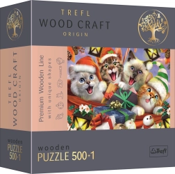 Puzzle de madera Gatos navideños de 501 piezas