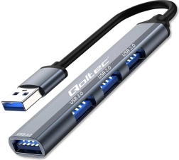 Hub USB 4 en 1 con cuerpo de aluminio – 1× USB 3.0 + 3× USB 2.0