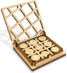 Tres en raya de bolsillo de madera WOODEN CITY – puzle 3D