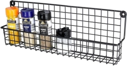 Estante colgante de metal para especias – negro