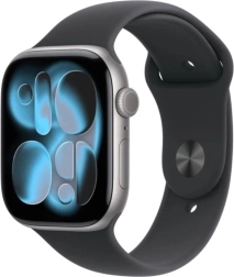 Apple Watch Series 11 GPS 42 mm de aluminio, gris estelar, correa deportiva negra S/M