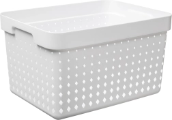 Cesta organizadora Seoul grande, blanca, 35,7 × 23,8 × 20,9 cm