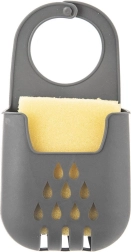 Soporte colgante de silicona para esponja con drenaje, gris