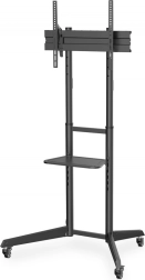 Soporte de TV móvil con estante para 37–70", capacidad de carga 50 kg, VESA hasta 600 × 400