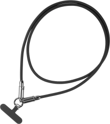 Cable USB‑C 2 en 1 con correa para teléfono, 1 m, negro