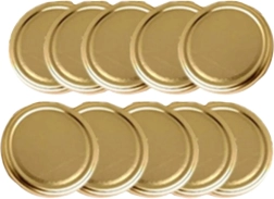 Tapas metálicas doradas para tarros de conserva 82 mm (10 uds)