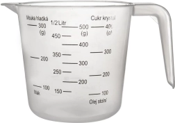 Jarra medidora de cocina de 500 ml con asa y boquilla