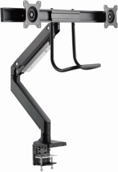 Brazo doble para 2 monitores de hasta 32" con fijación a la mesa