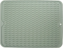 Alfombrilla escurreplatos de silicona, verde 40 × 30,5 cm