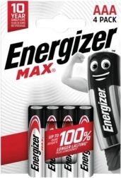Pilas alcalinas AAA 4 uds Energizer Max