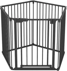 Puerta de seguridad BabyProtectPro negra (87–343 cm)