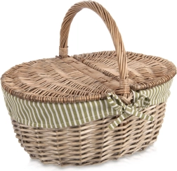 Cesta de picnic de mimbre con tapa 42 × 32 × 35 cm