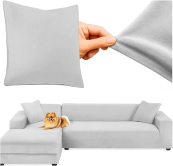 Funda protectora elástica gris claro para sofá RUHHY 145-185 cm