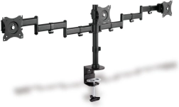 Soporte universal triple para monitor con fijación a tablero de escritorio