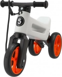 Bicicleta sin pedales Funny Wheels Rider SuperSport 2 en 1 con correa – Blanco-naranja