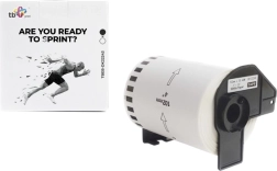 Etiquetas TB Print para Brother, negro sobre blanco, 102 mm x 30,48 m (rollo de repuesto DK-22243)