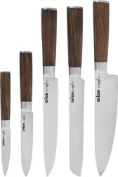 Juego de cuchillos de cocina WOODEN, acero inoxidable, 5 uds.