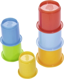 Vasos de plástico de colores para apilar