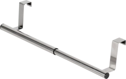 Colgador ajustable para puerta de acero inoxidable 25–40 cm, plateado