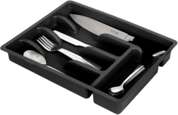 Organizador negro para cajón de cubiertos 36 × 25,5 cm