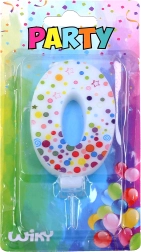 Vela de cumpleaños número 0 con lunares