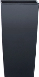 Maceta Urbi Square Matt con inserto 19,5 × 19,5 × 37,5 cm antracita