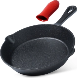 Sartén de hierro fundido con funda de silicona 20 cm