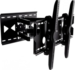 Soporte de pared para TV de 32-100 pulgadas, metal negro, con capacidad de carga de 100 kg