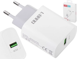 Cargador de pared USB 15 W con carga rápida QC 3.0 L-BRNO blanco