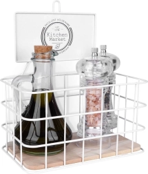 Estantería de cocina metálica blanca 21 × 12,5 × 24 cm