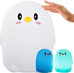 Luz nocturna infantil Pingüino con iluminación RGB y control táctil