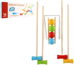 Croquet de madera de colores para niños en caja