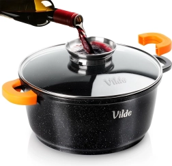 Olla de granito con tapa de vidrio TERRUNA AROMA 24 cm, 4 l