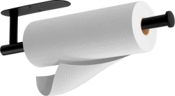 Soporte de pared para toallas de papel de acero inoxidable, negro