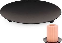 Base metálica para vela negra de 12 cm