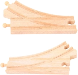 Desvío de madera para tren de juguete, 2 uds BIGJIGS RAIL