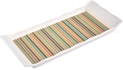 Bandeja de servicio rectangular 29,5 × 13 cm con rayas de colores
