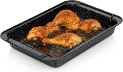 Asadera con rejilla con revestimiento antiadherente de granito 37,5 × 25,5 × 5 cm