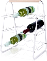 Soporte metálico para vino blanco para 9 botellas