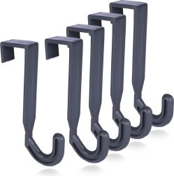 Ganchos colgantes grises Vilde para puerta, 5 uds.