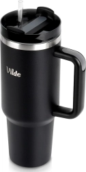 Termotaza de acero inoxidable con asa 1,2 l negra