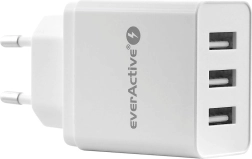 Cargador de red 3× USB 3,4 A con iQ Smart Charging blanco