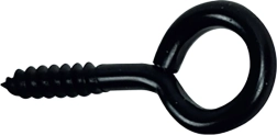 Ojillo cerrado con tirafondo 14 × 25 mm, negro (10 uds)