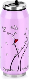 Termotaza con forma de lata Corazón rosa 400 ml